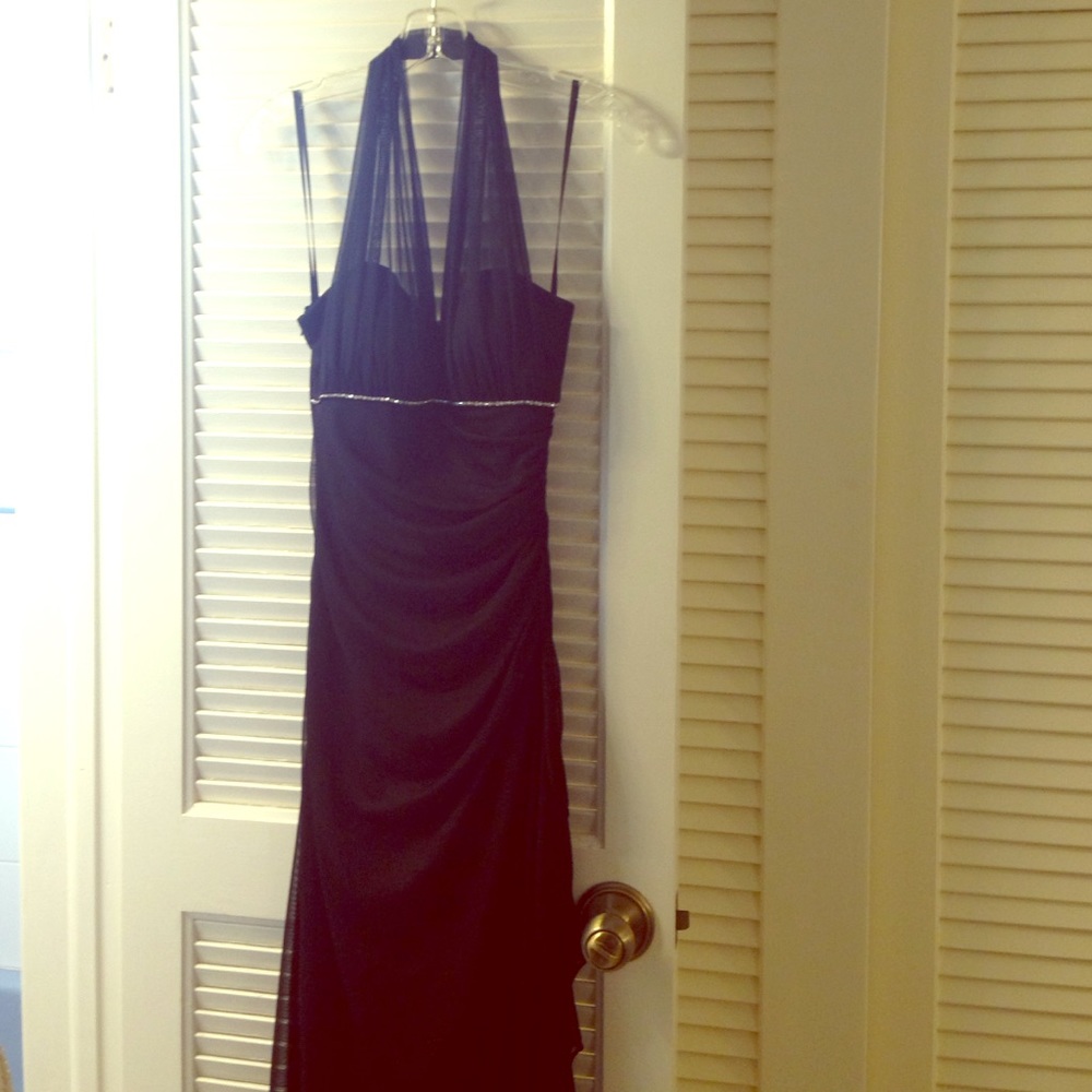 LAST CALL!!! Black halter gown Prom / pageant / evening dress