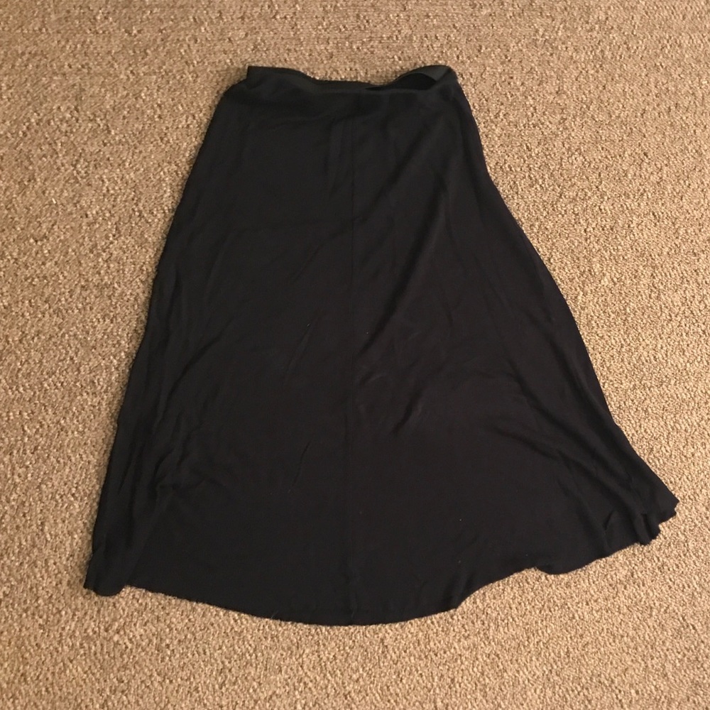 Zara ribbed midi black elasticated S skirt