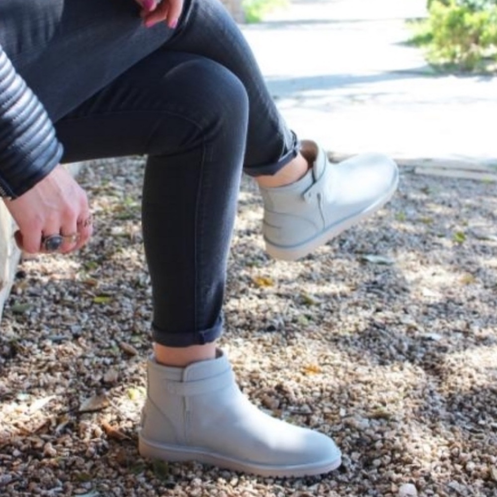 UGG Australia rella light gray moto ankle boot - Picture 2 of 8
