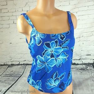 Blue Hibiscus Swim Tank Top size 14 Blue Hibiscus Swim Tank Top size 14