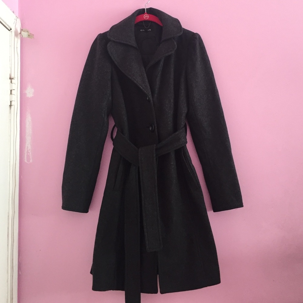 Belted Charcoal Grey Guess Jacket