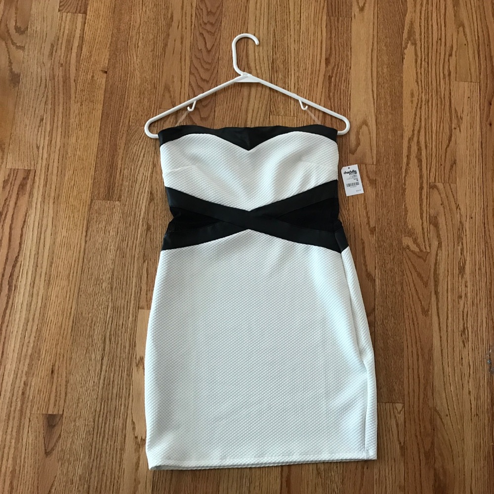 B&W mesh body con dress from Charlotte Russe
