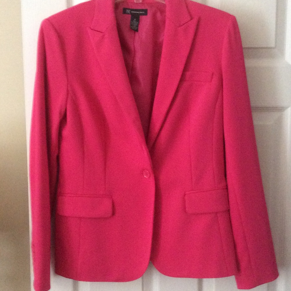 Hot pink knit blazer