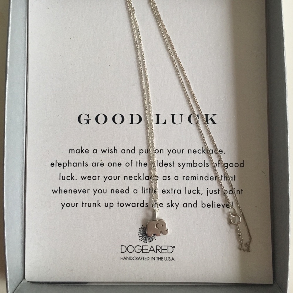 Dogeard silver elephant necklace