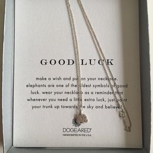 Dogeard silver elephant necklace