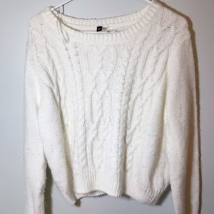 White cropped sweater