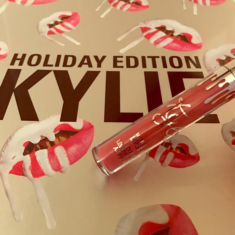 KYLIE matte lipstick in ANGEL. Holiday Edition