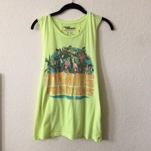 neon yellow Transformers tee