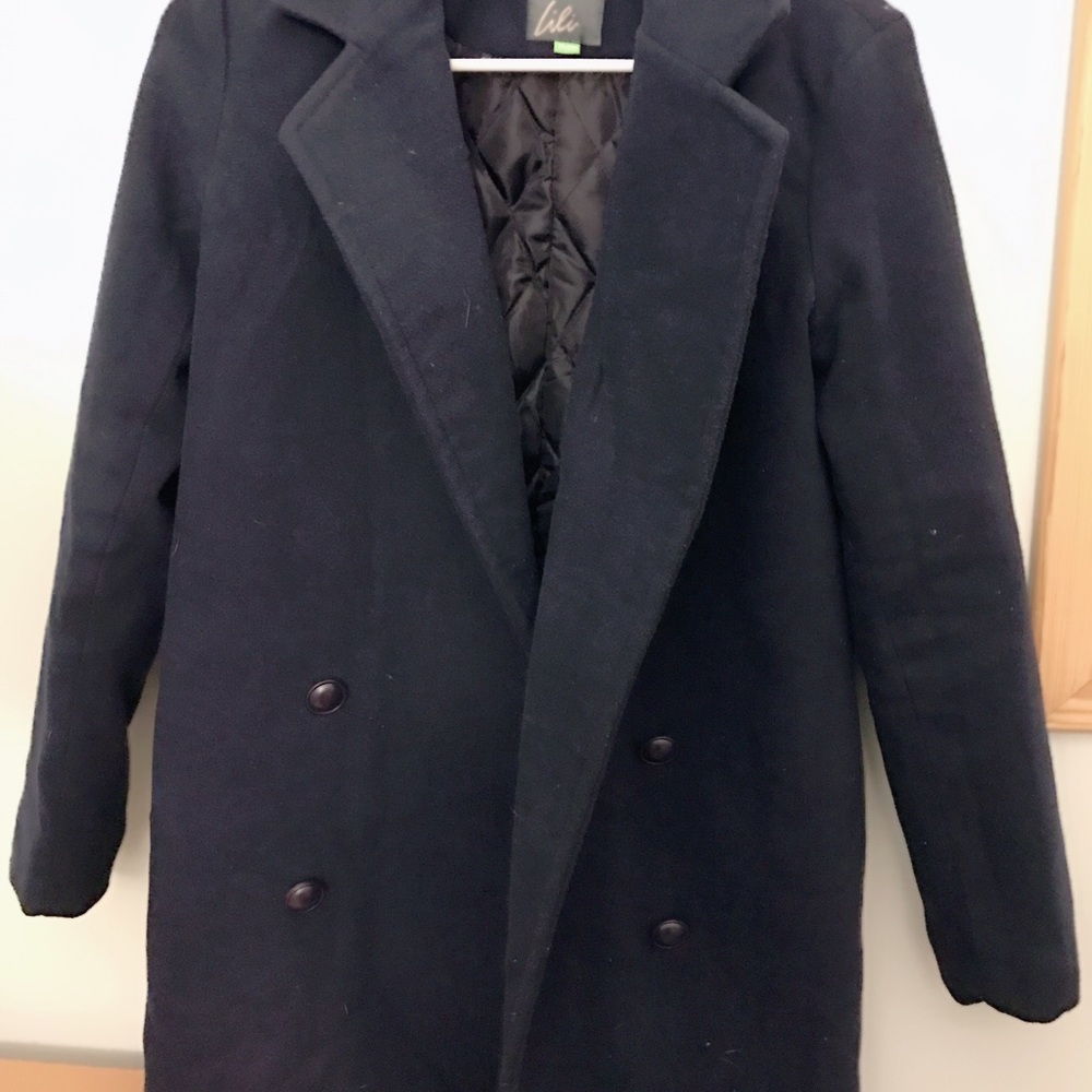 Navy boyfriend style coat