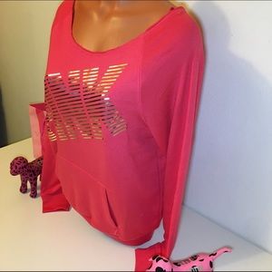 PINK Victoria's Secret Tops - NEW PINK VS SLOUCHY LOGO SWEATSHIRT PINK Victoria's Secret Tops - NEW PINK VS SLOUCHY LOGO SWEATSHIRT
