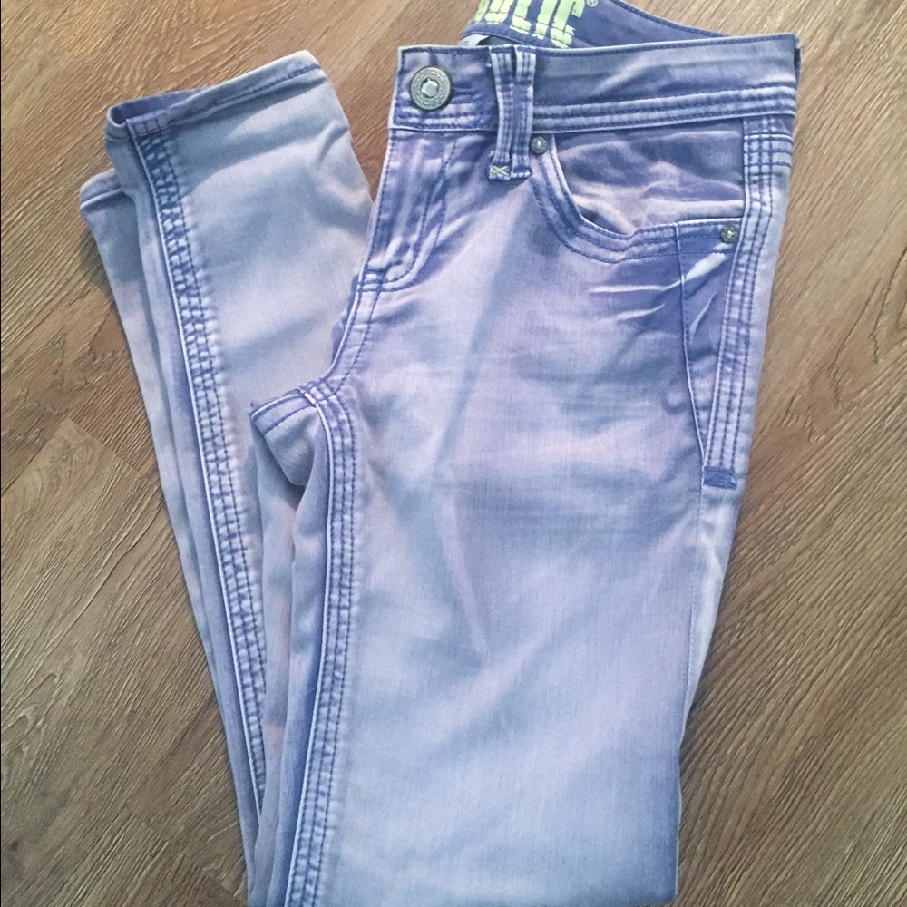 Sky blue heavy faded jeans