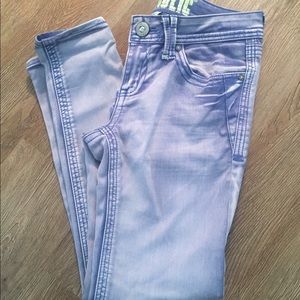 Sky blue heavy faded jeans