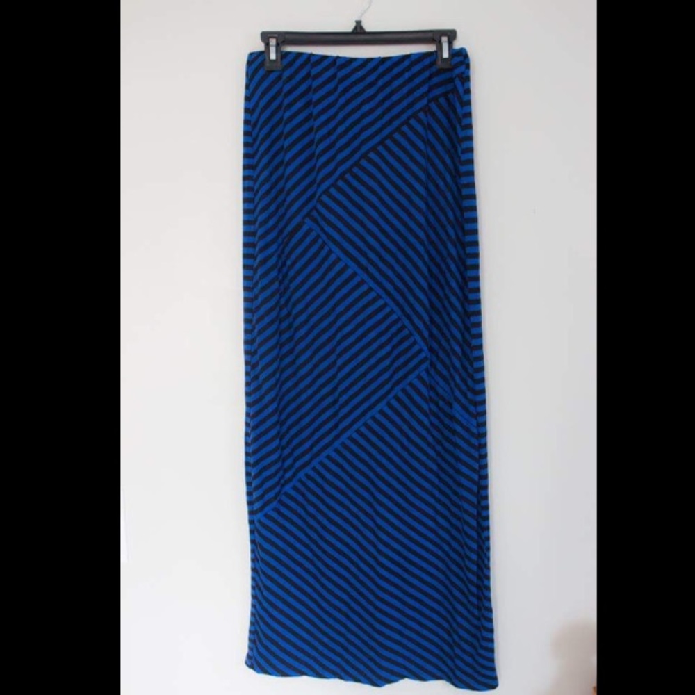 Blue Striped Maxi Skirt