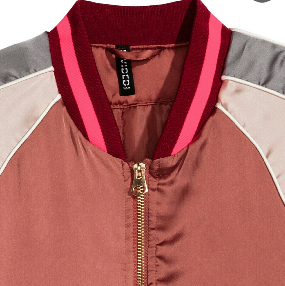 🍎H&M lightly padded bomber jacket in satin 🍎