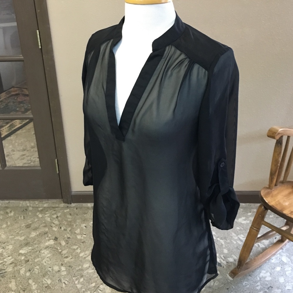 Rue 21 sheer long black blouse Size S