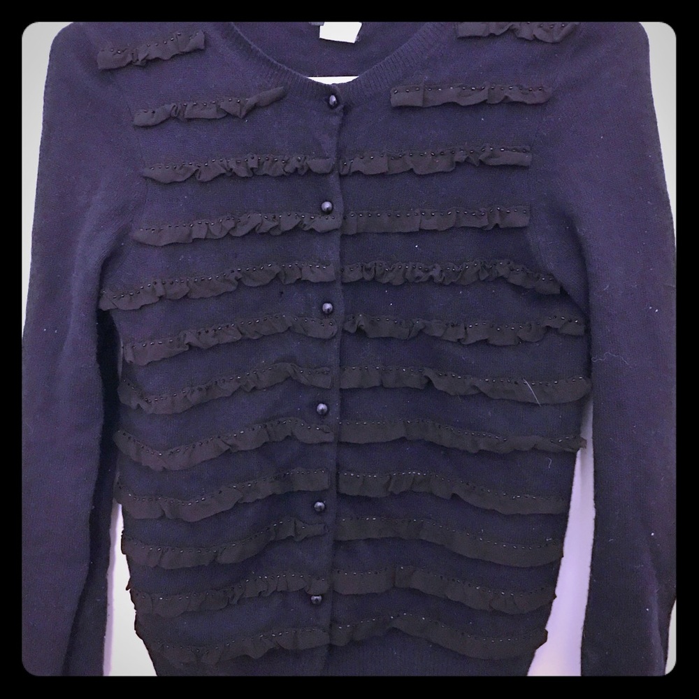 Jcrew navy frill cardigan
