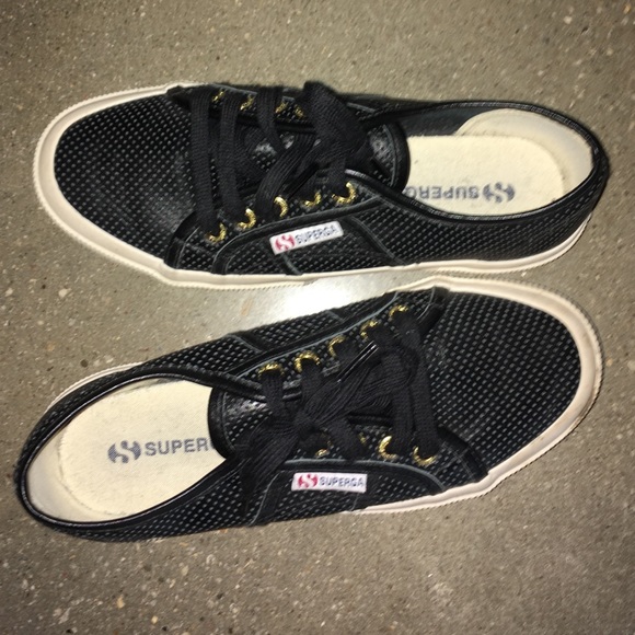 superga perforated leather sneakers