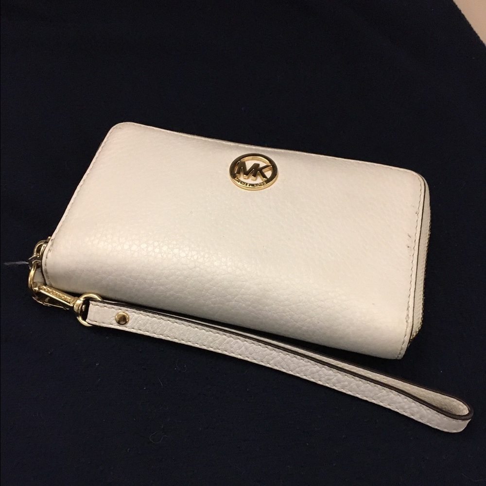 White MK Wristlet
