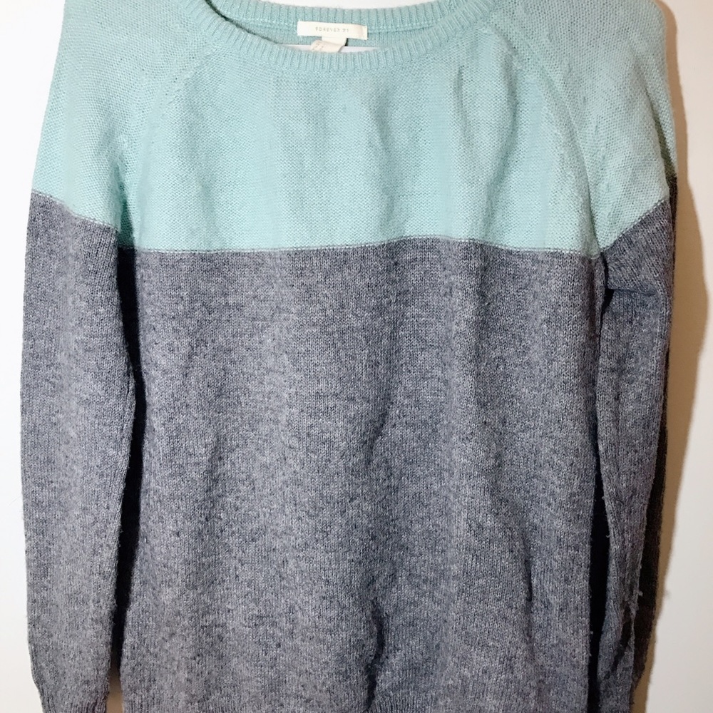 Mint blocked sweater
