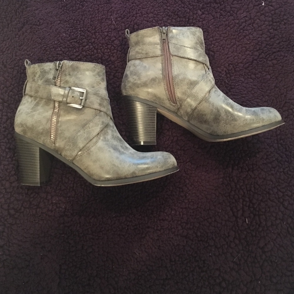 JustFab healed grey booties