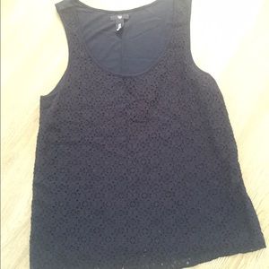 Navy lace front Gap tank top