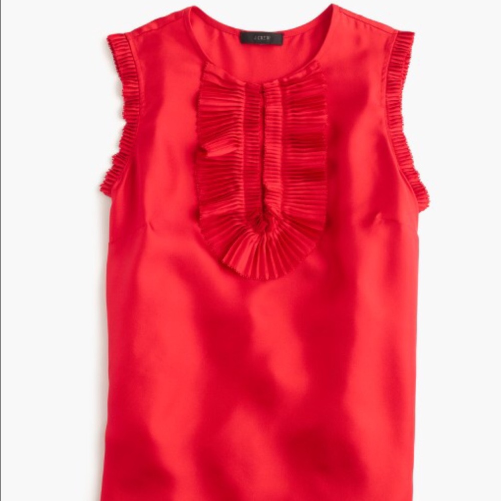 NWT Adorable JCrew Ladies Red Silk top