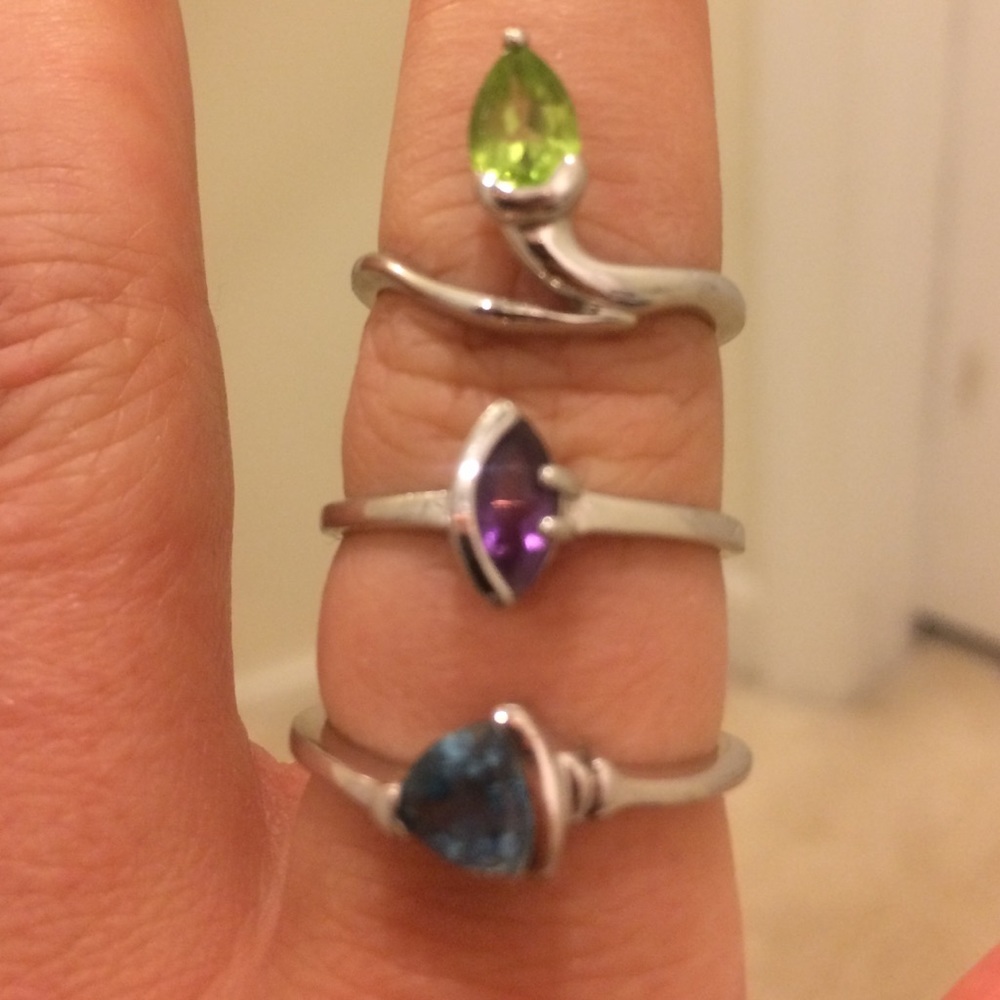 .925 sterling silver birthstone rings