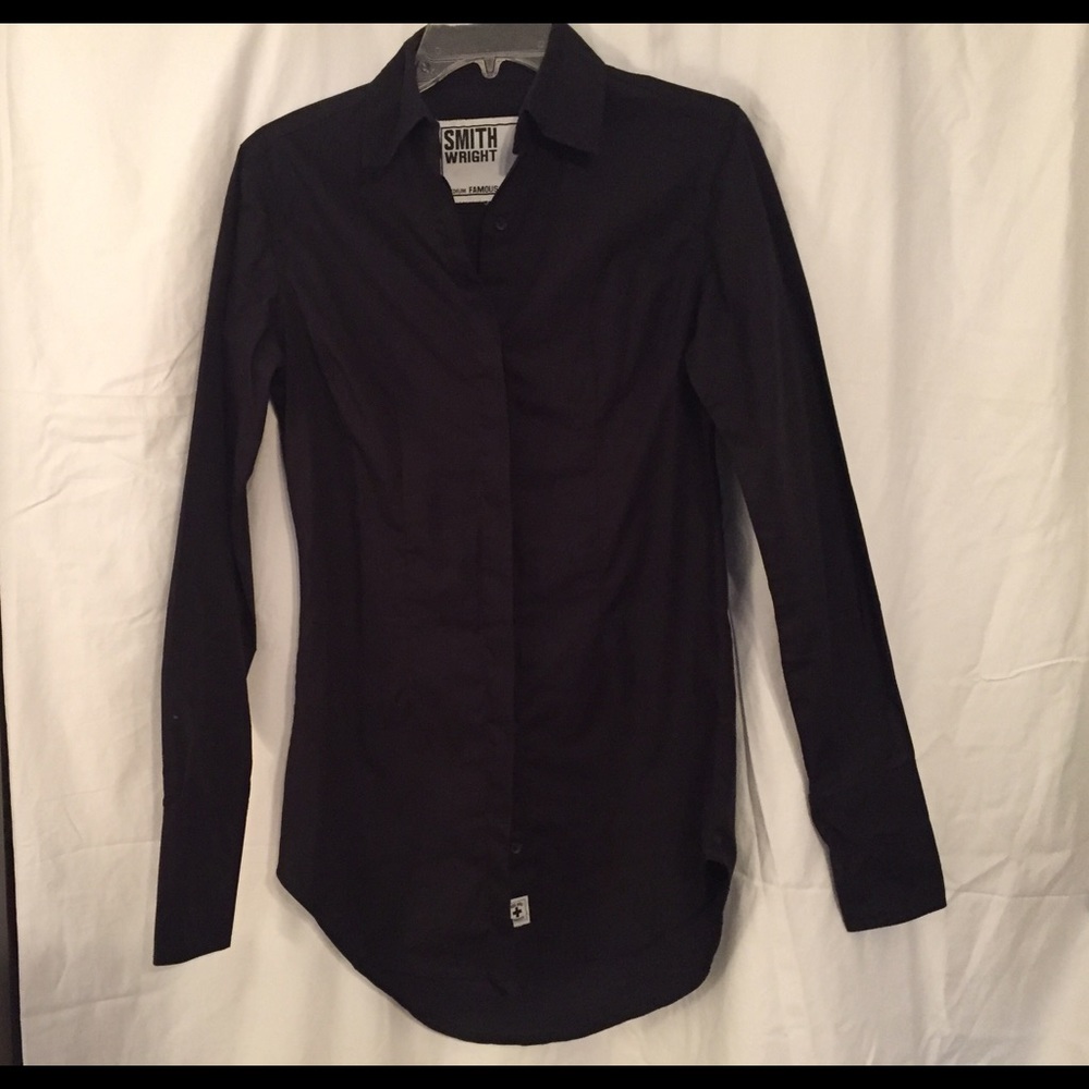 Woman's Long Black Blouse. Size M