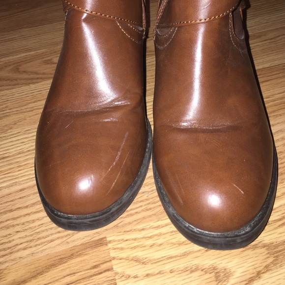 Brown Vegan Leather Boots - Picture 3 of 3