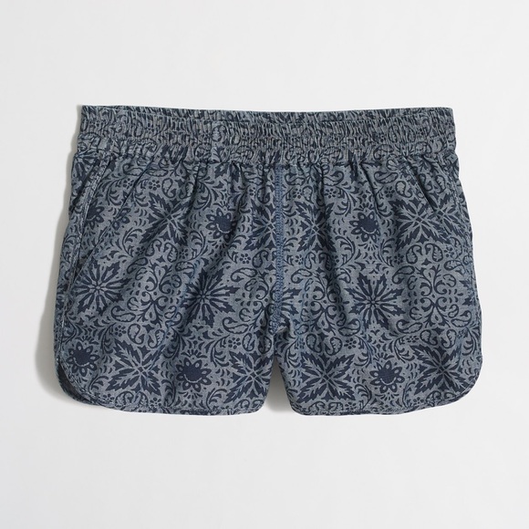 J. Crew Pants - J. Crew 3" Printed Chambray Pull-On Short