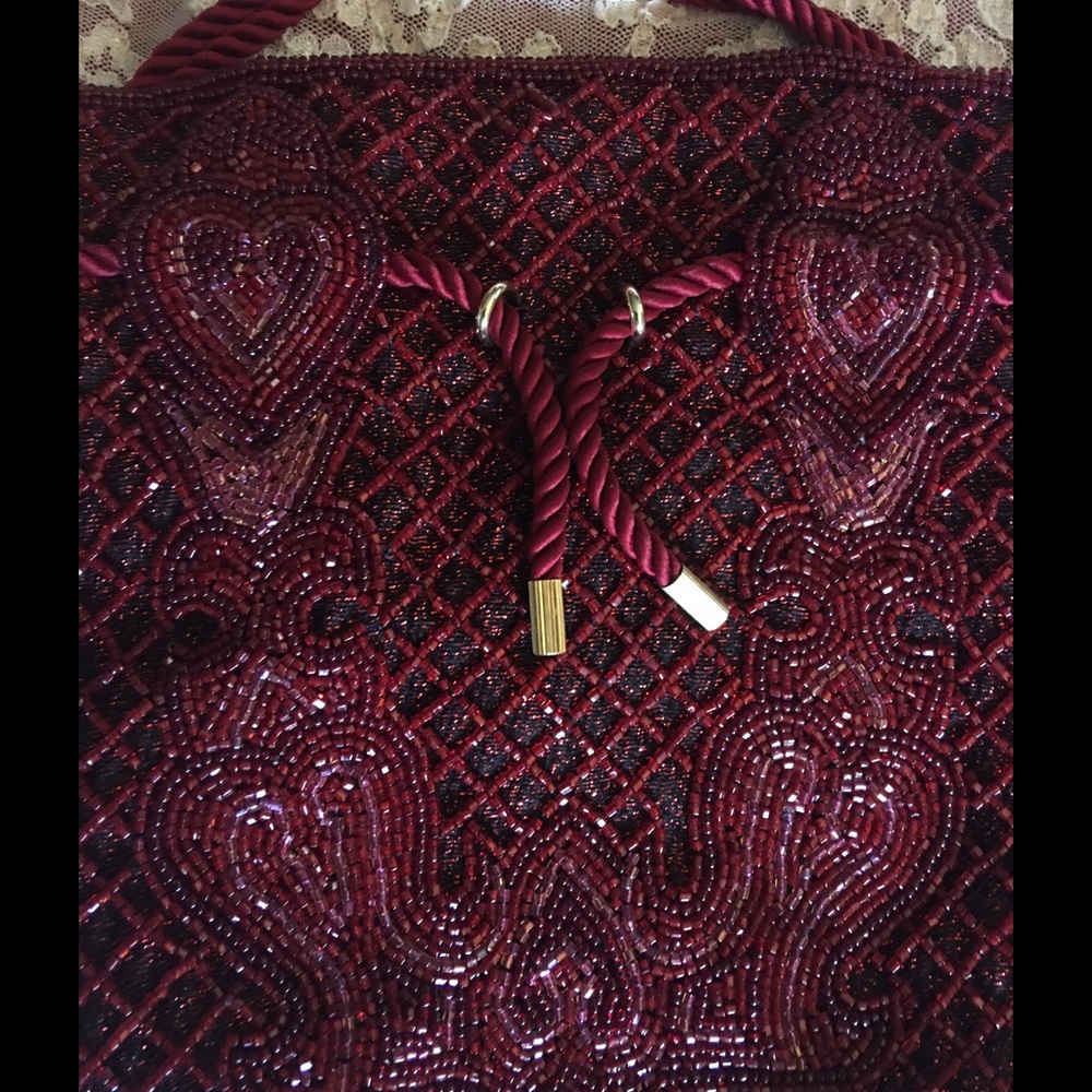 ❤️Beautiful Sweetheart Hand-Beaded Drawstring Bag❤️ - Picture 3 of 8