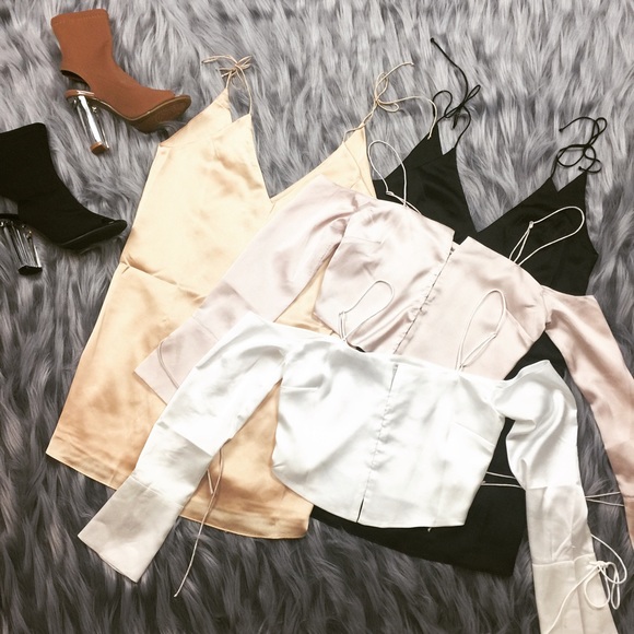 Together At Last Satin Slip Dress - Black - Picture 4 of 4