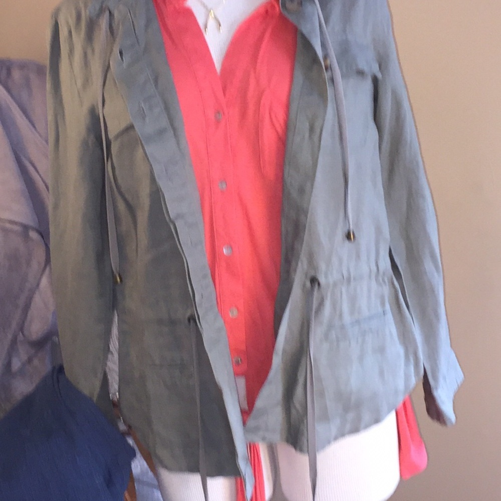 Cynthia Rowley Linen Utilatarian jacket - Picture 4 of 4