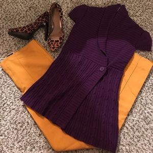 PINK ROSE Cap Sleeve Purple Sweater