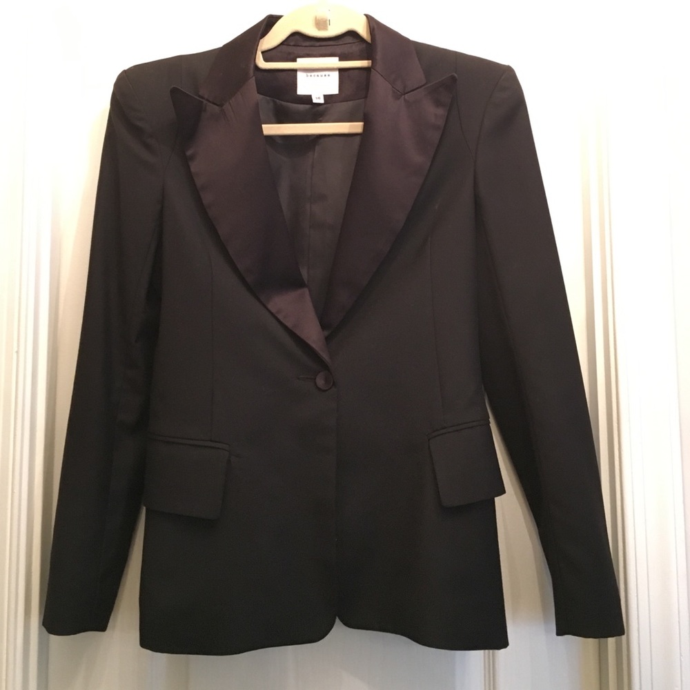 Black blazer with padded shoulders - size 36 Euro