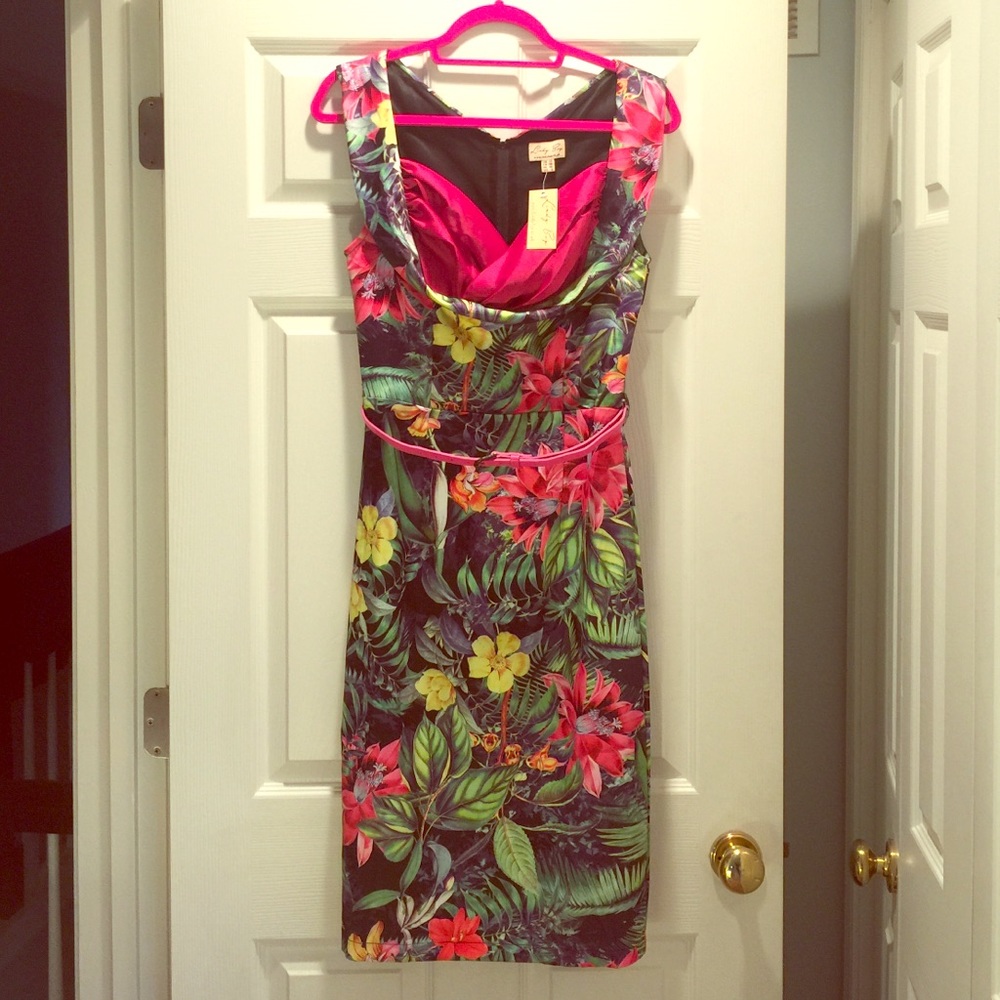 Floral wiggle dress NWT