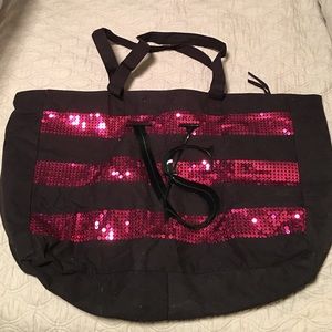Black Victoria Secret Zipper Tote