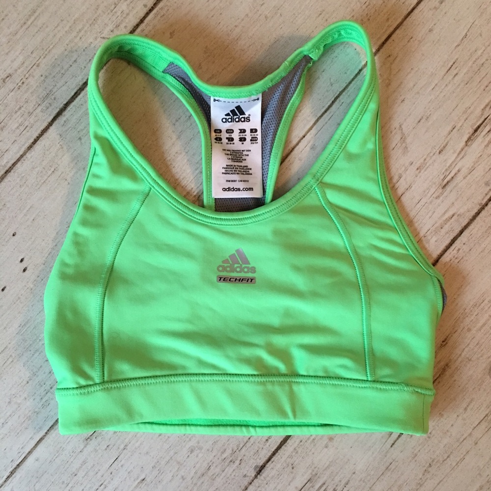 Adidas cool climate bright green sports bra
