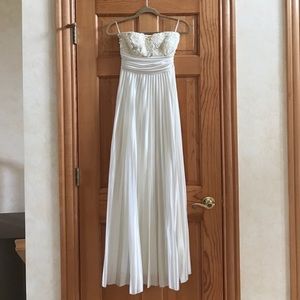 Ivory Satin Floral Top Gown