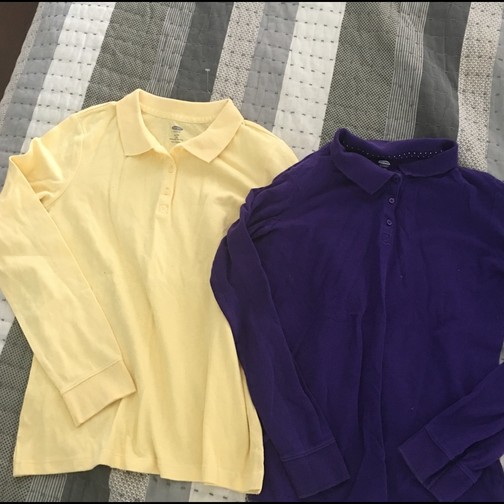 2 old navy girls long sleeve polos in size 14