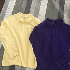 2 old navy girls long sleeve polos in size 14
