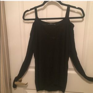 Zara strappy off the shoulder V-neck sweater