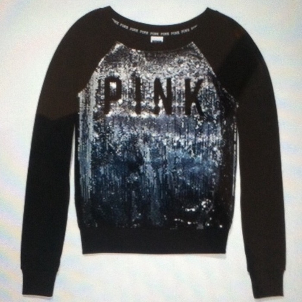 Black Victoria's Secret Pink sequin sweatshirt