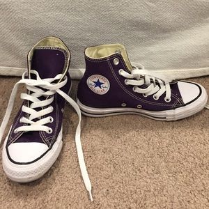 Dark purple high top Converse