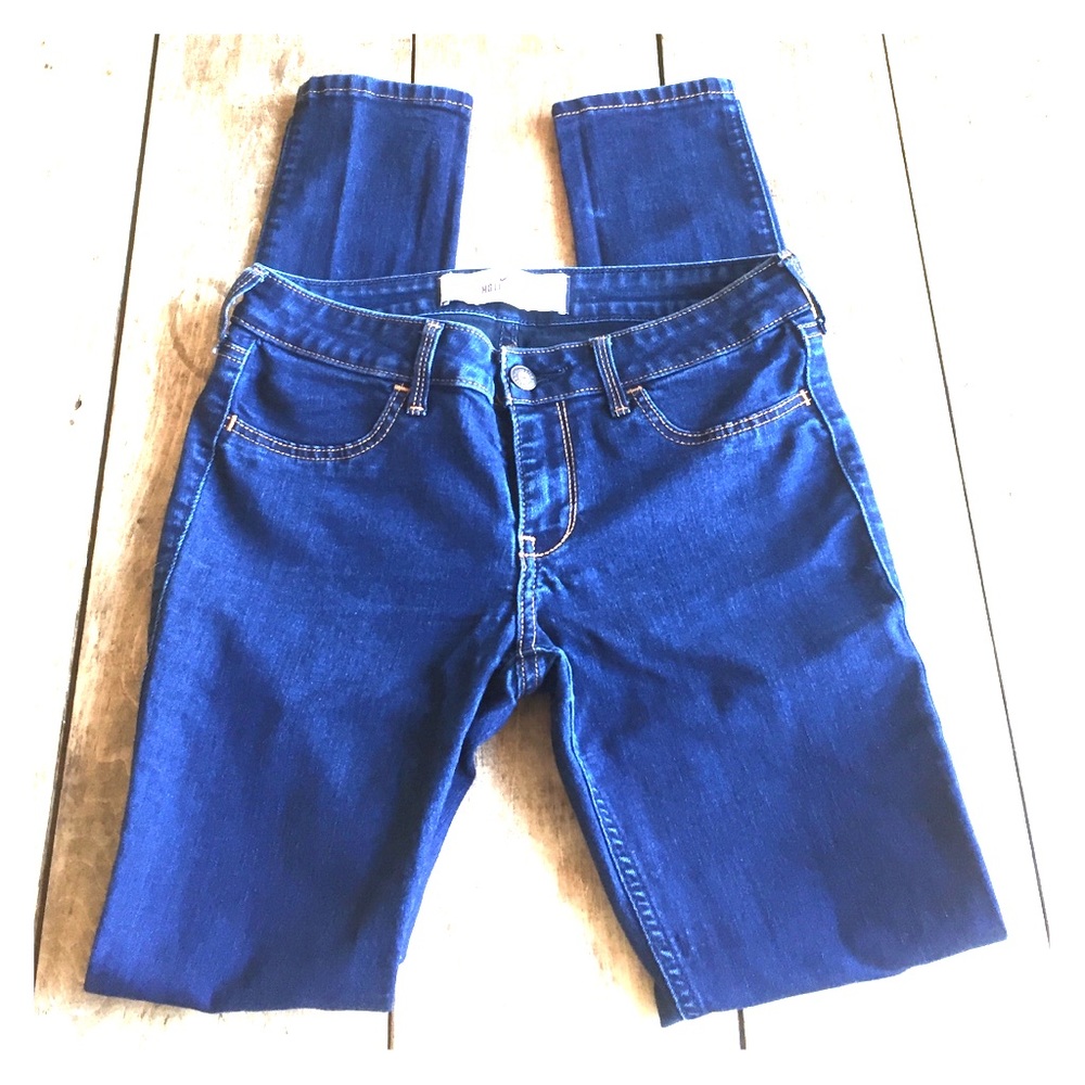 Hollister - dark blue skinny jeans