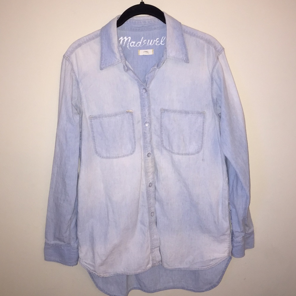 Madewell light wash chambray blouse