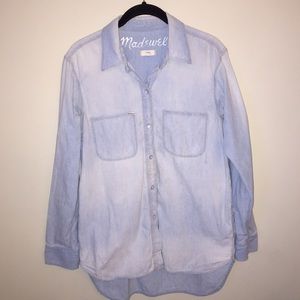 Madewell light wash chambray blouse