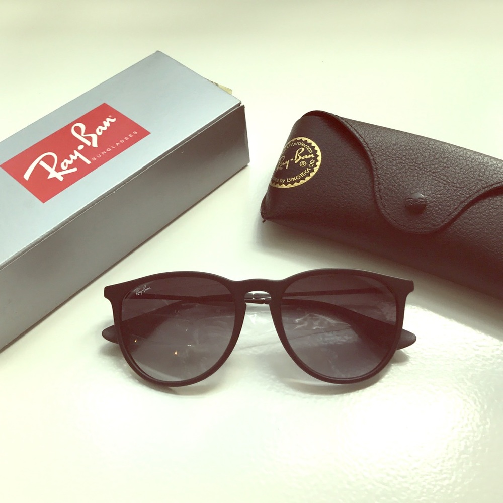 Ray-Ban sunglasses.