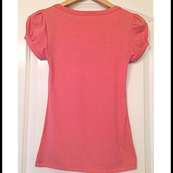 Coral Candie's Button Accented Knit Top - Picture 3 of 4