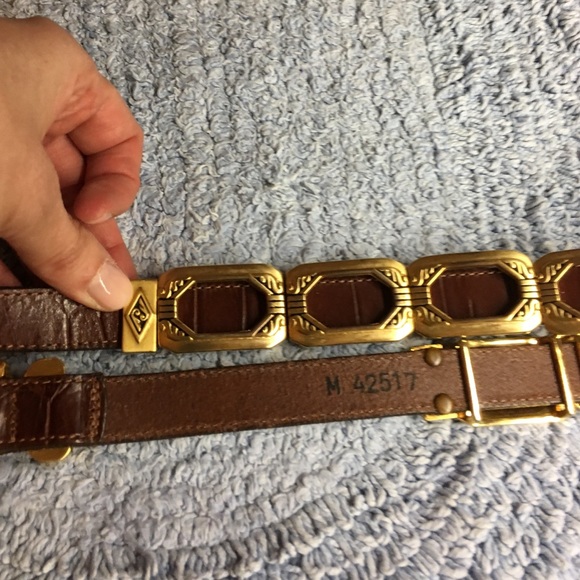 Ladies Brighton belt brown with gold accents - Picture 2 of 4